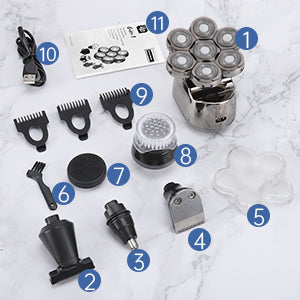 GroomSkull® Precision Pro - La Perfection du Rasage, 6 Lames Inégalées.