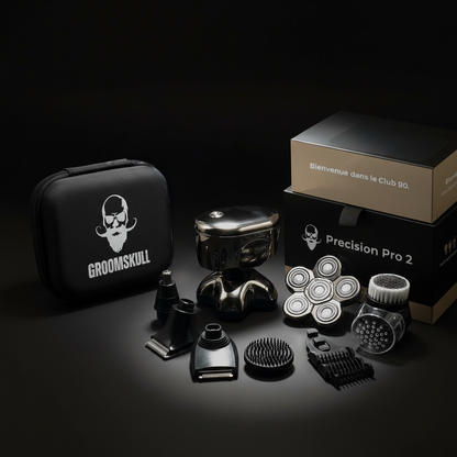 GroomSkull® Precision Pro 2 - La Perfection du Rasage, Lames SkinFlow™ Inégalées.