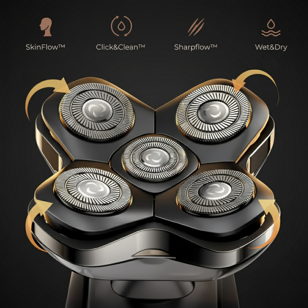 GroomSkull® Precision Pro 2 - La Perfection du Rasage, Lames SkinFlow™ Inégalées.